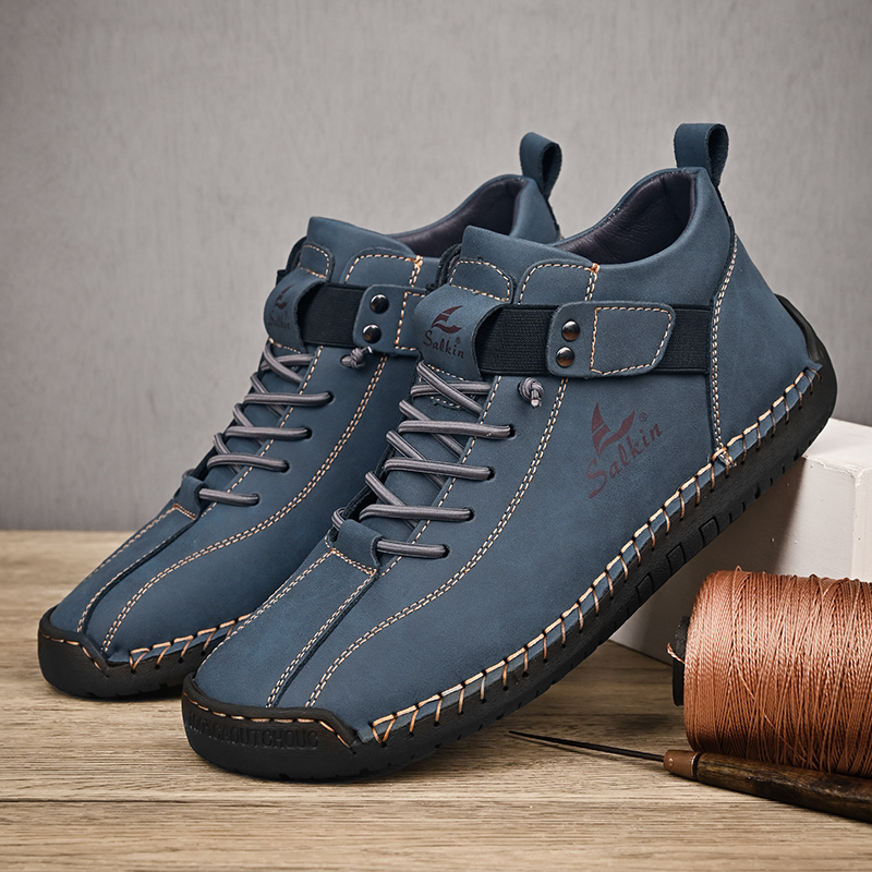 Handmade Leather Casual Men Shoes Design, Breathable Outdoor Sneakers & Stylish Ankle Boots for Men