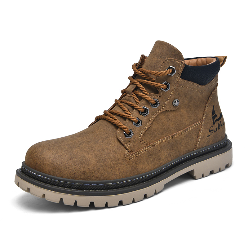 Premium Handmade Men Boots, Leather Ankle Winter Shoes for Hiking, Outdoor Work & Casual Wear with Anti Slip Design