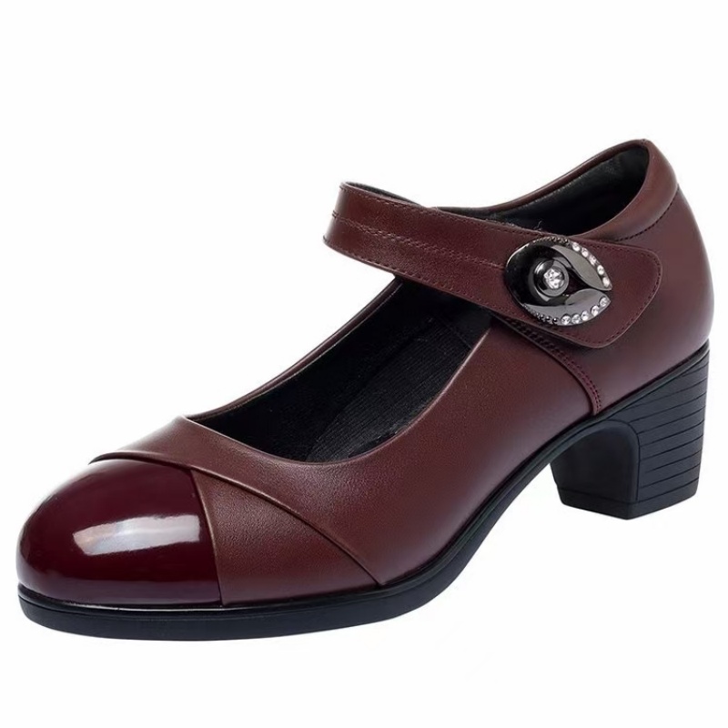 Fashion Spring Autumn New Pointed Head Square Heel Shoes Comfortable Solid Color Sexy Casual Womens Banquet Footwear