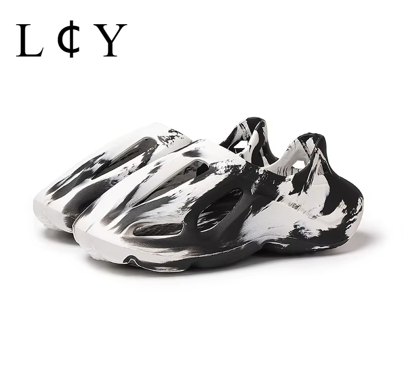 Personalized Lace Up Beach Shoes for Men and Women Summer Anti Slip Designer Dyeing Hollow Outdoor Slippers