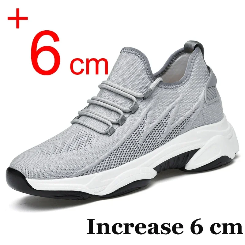 Mens Heightening Sneakers, Casual Breathable Elevator Shoes, Summer Height Increase Shoes
