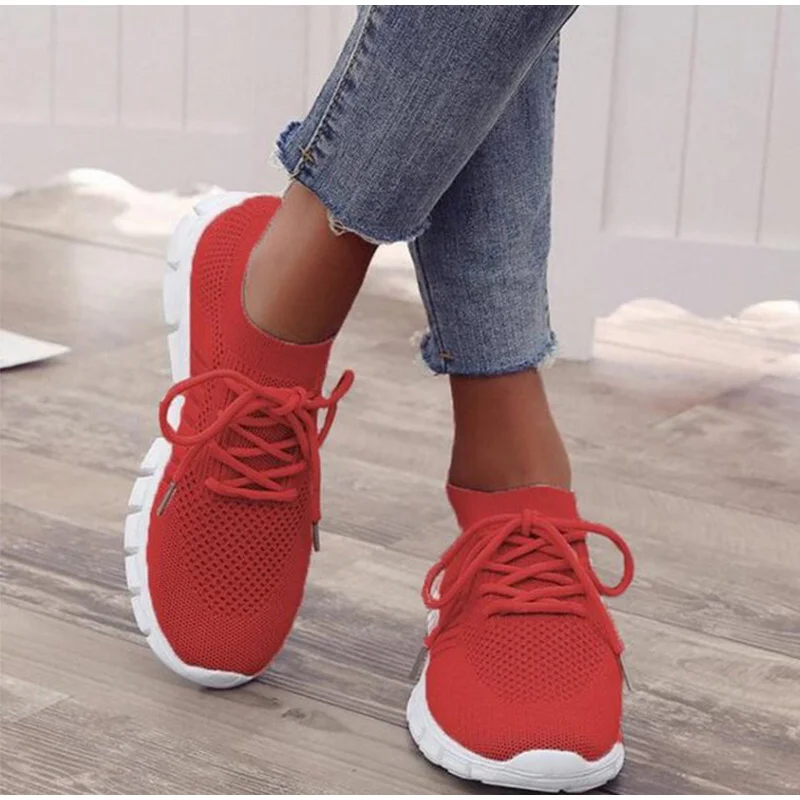 Womens New Summer Sneakers Mesh Slip on Running Shoes Comfortable Walking Platform Casual Shoes for Female