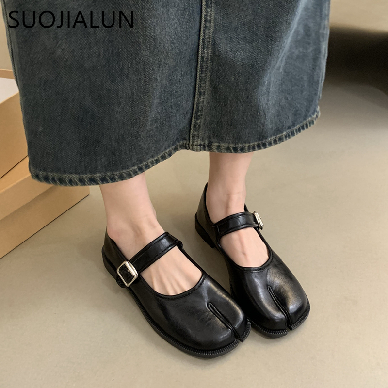 Autumn Women Flat Shoes, Fashion Split Toe, Comfortable Mary