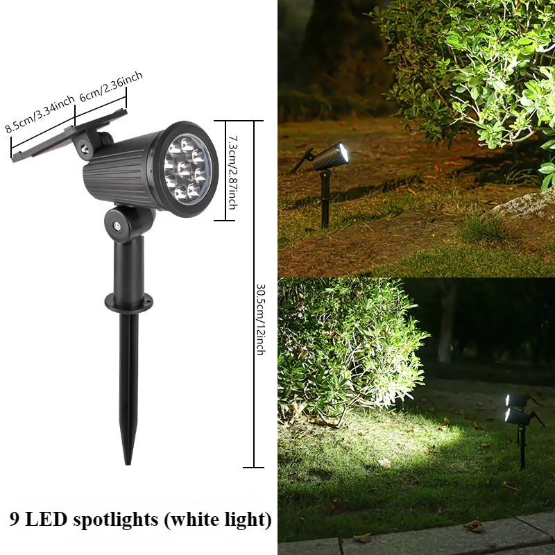 Solar Garden Lights, LED Spotlights, Outdoor Waterproof Lighting, Landscape Pathway Lawn Lamp