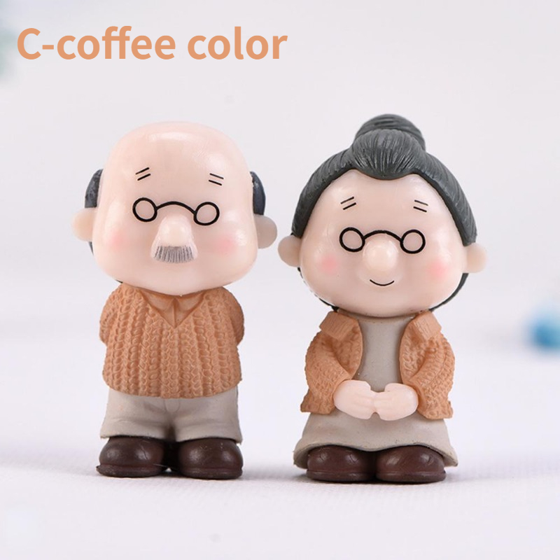 Miniature Home Decoration, Fairy Garden Figurines, Mini Couple Figures, Grandma Grandpa Sweety Lovers, Old Couple