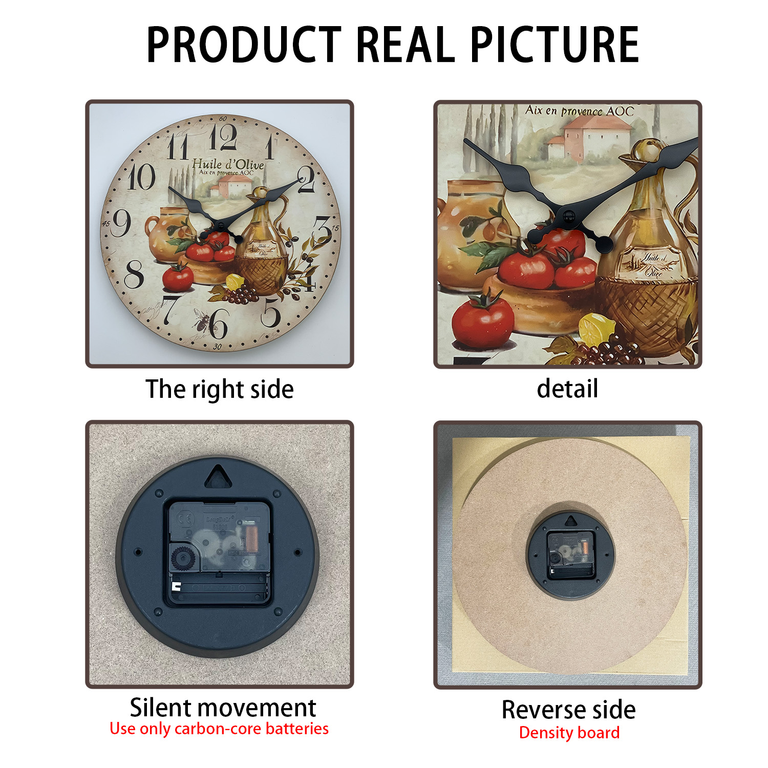 Retro Provence Wooden Wall Clock for Kitchen and Home | Inspire Uplift
