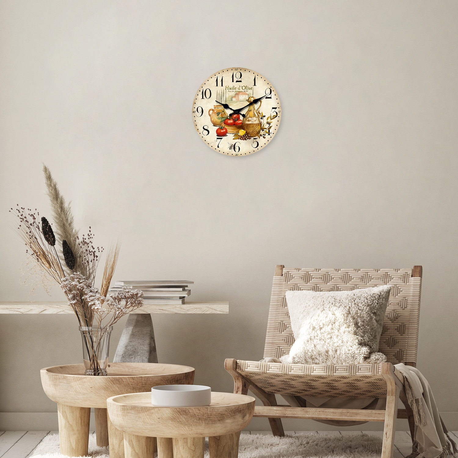 Retro Provence Wooden Wall Clock for Kitchen and Home | Inspire Uplift