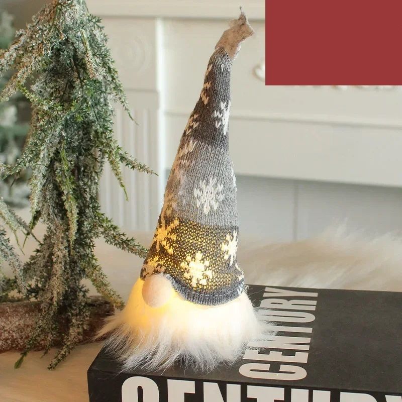LED Light Plush Christmas Faceless Doll Gnome Ornaments, Tree Pendant Decorations