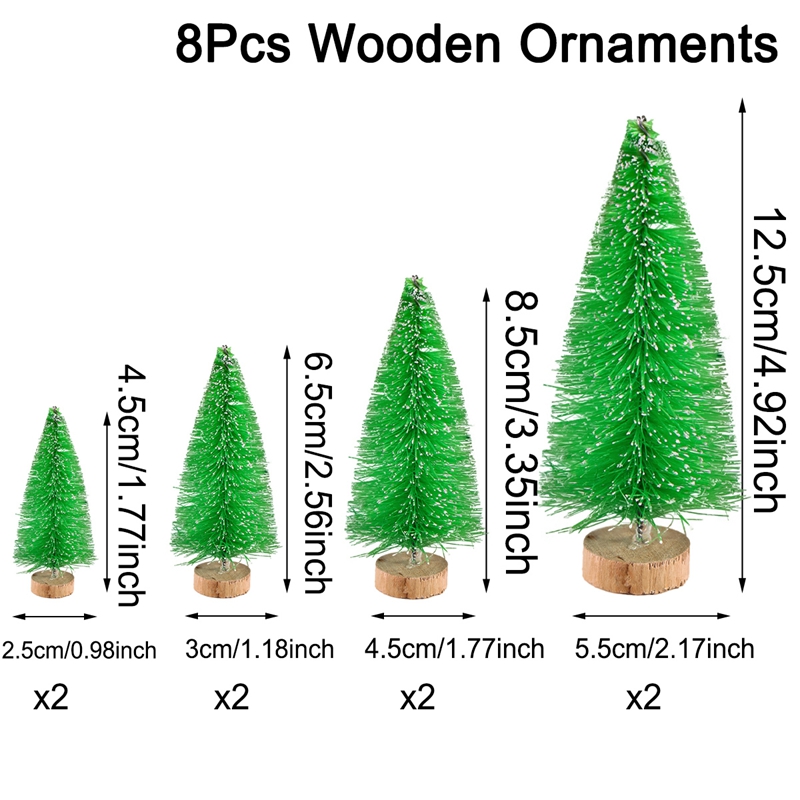 Mini Wooden Christmas Tree, Artificial Tabletop Xmas Tree for Decorations