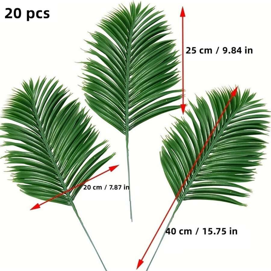 Artificial Plant Tropical Palm, Leaves for Summer Hawaiian Jungle Party Wedding Garden Decor