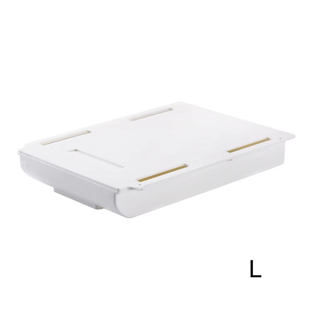 Self Stick Pencil Tray Desk Storage Rack, Under Desk Organizer Box, Self-Adhesive Drawer Stand for Home Office