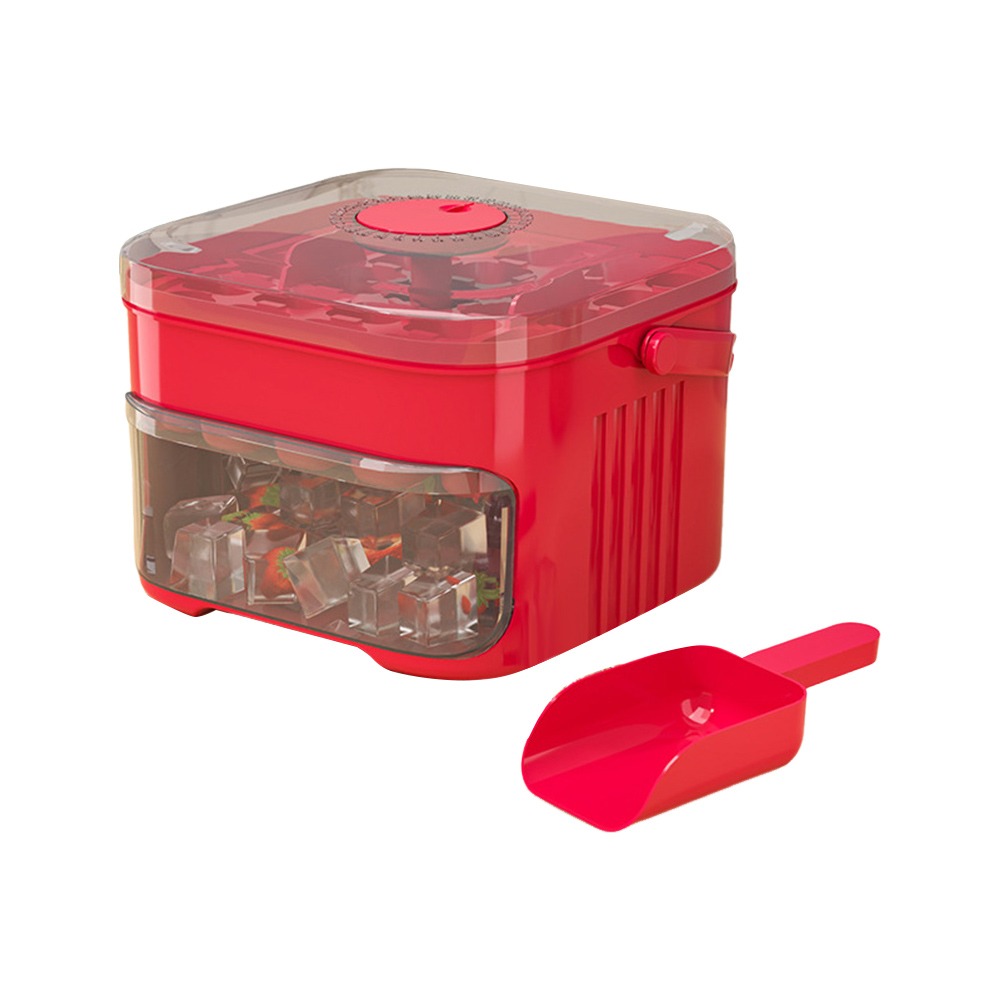 50 Cube Ice Maker, Easy Press Cap Ice Cube Maker, Double Layer Ice Storage Box, Refrigerator Ice Tray Household Ice Box