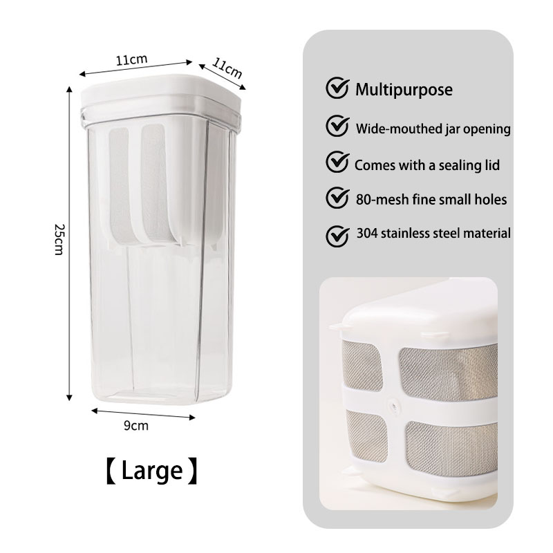 Yogurt Strainer, Whey Separator, Multifunctional Kitchen Sieve Tool, Whole Grain Jar with Detachable Storage Box