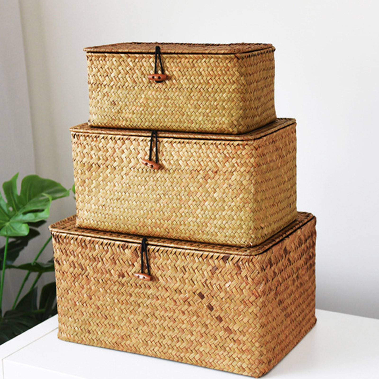 Handmade Wicker Storage Box with Lid for Towels, Laundry | Inspire Uplift