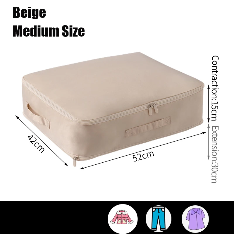 Large Capacity Compression Clothes Storage Bag, Waterproof Cabinet Organizer, Ultra Space Saving Quilt Pillow Blanket
