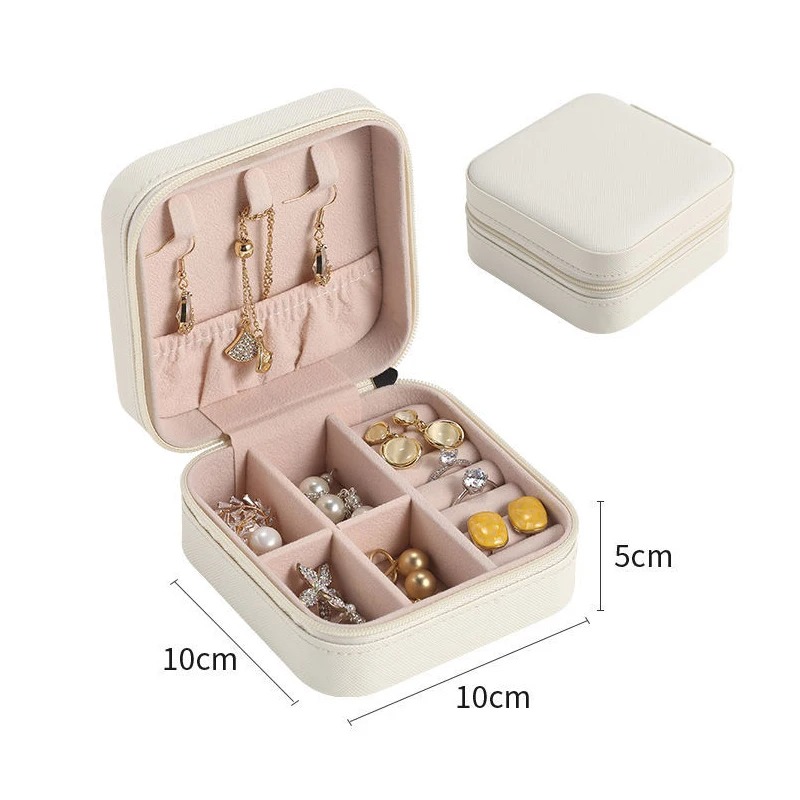 Double-layer Jewelry Box with Locks, PU Leather Jewelry Storage Organizer, Ring Box and Makeup Case for Safe and Stylish