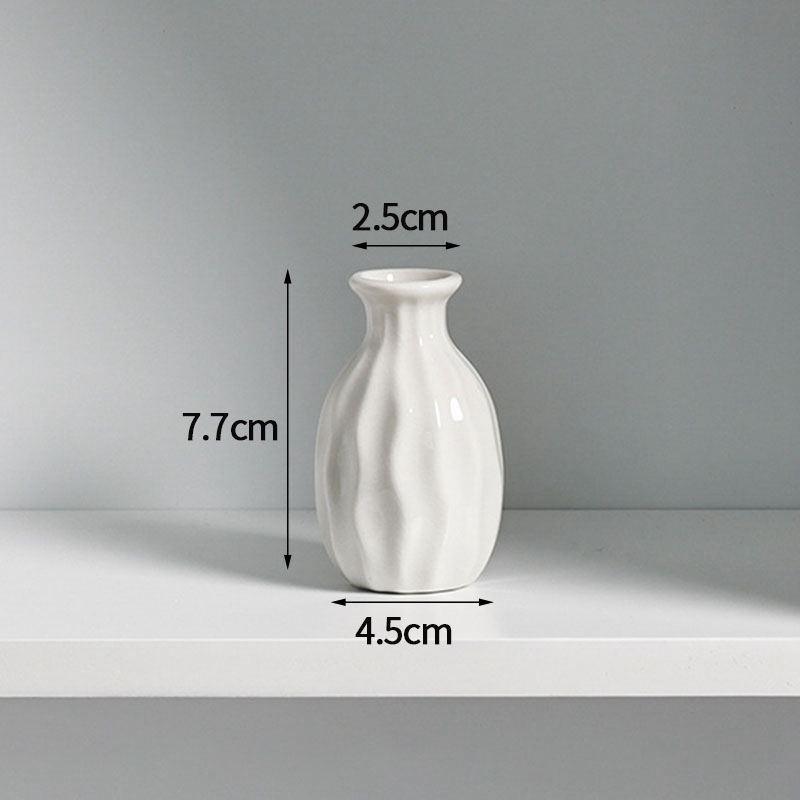Ceramic Bud Vase, Small Single Stem Flower Vases, Mini Plant Bottle Pot, Decorative Floral Holder for Home Desktop Decor