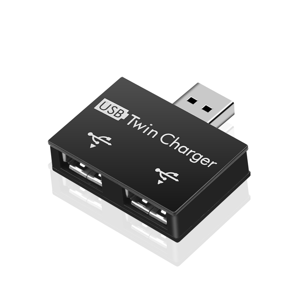 USB Hub Adapter, USB Splitter USB HUB Converter, USB Male to Twin Charger Interface Female for Huawei, Xiaomi, Macbook