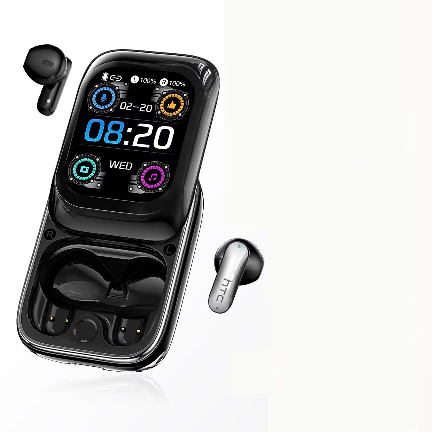 Bluetooth Earphones, AI Translator Earbud, TWS Sports Wireless Headphones, Ultra HD Screen Side-sliding Design