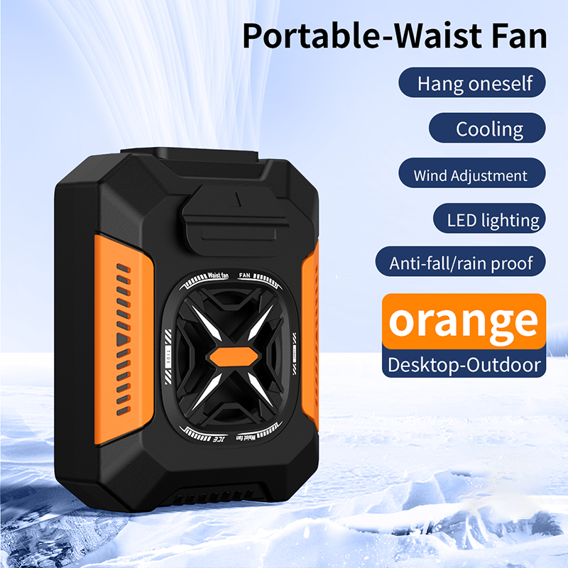 Waist Fan Portable, Hanging Neck Fan with Speeds, Wearable Shirt Fan, Clip Belt Fan for Outdoor Travel