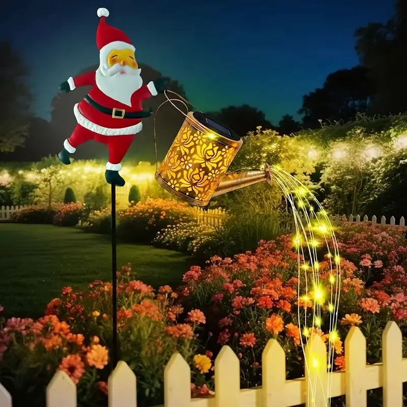 Christmas Solar Kettle Lights, Garden Lawn Decorative Santa Claus Kettle, Ground Lamp Solar LED Night Lights, Outdoor
