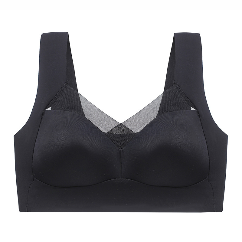 Women Lace Sport Bras, Seamless Bra Bralette Backless, Shock-Proof Wireless Top, Lady Brassiere Vest for Comfort