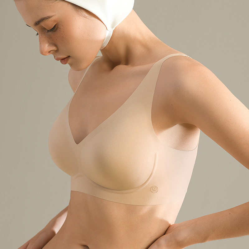 Sexy Push Up Padded Seamless Wireless Bras for Women, Soft Support, Invisible Lift V Neck Bralette, Smooth Bra Female