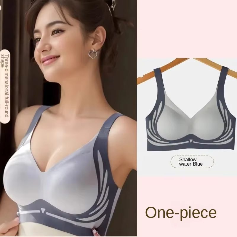Super Gather Push Up Bras for Women, Seamless Underwear, Full Cup Lift-Up Wireless Bras, Soft Support Sleepwear, Comfort
