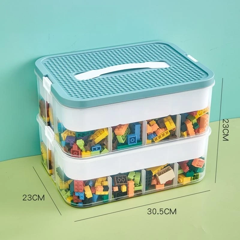 Plastic Lego Storage Box for Kids, Jigsaw Puzzle Organizer, Building Block Container, Kidroom Toy Sorter, Classification