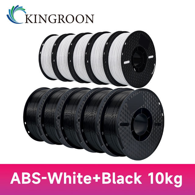 KINGROON PLA/ABS/PETG Filament, Black, White, Gray, Rolls PLA PETG Plastic for Printer