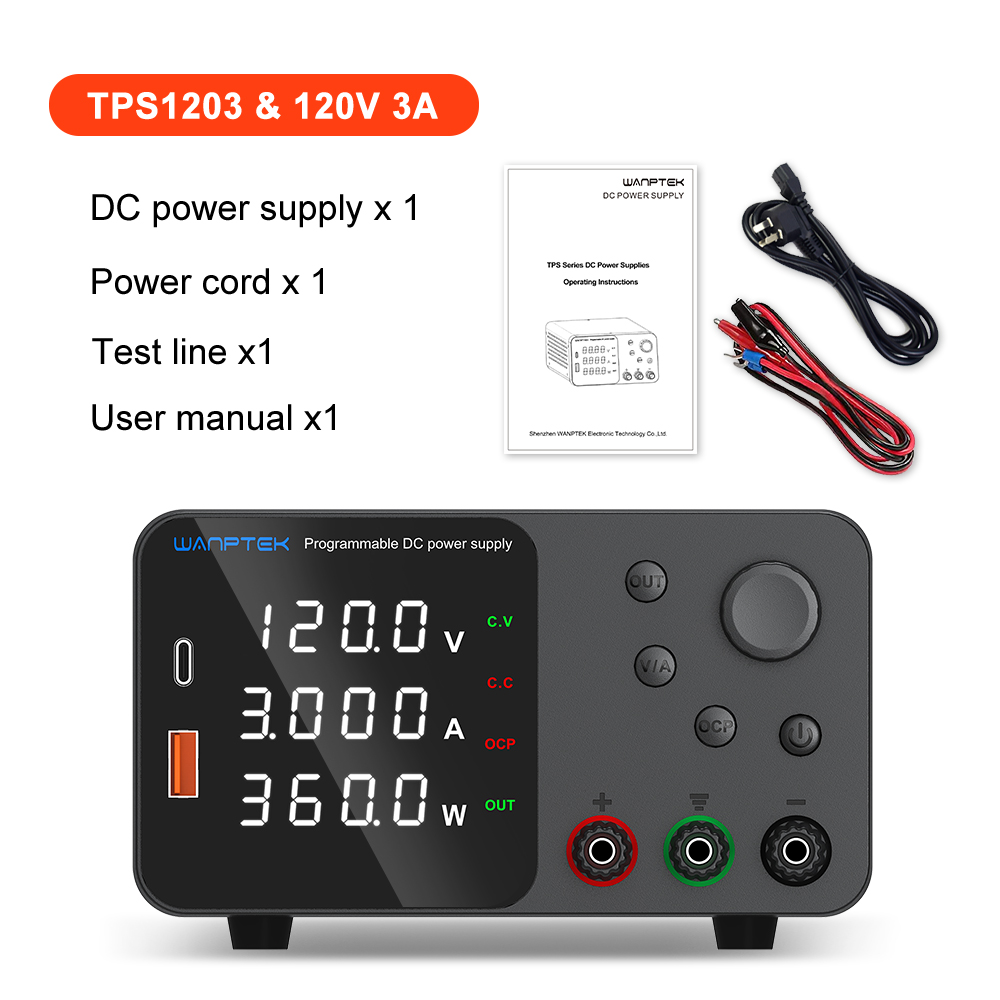 Wanptek Laboratory Power Supply, Adjustable Voltage Current, USB Fast Charging, DC Power Supply for Labs and Electronict