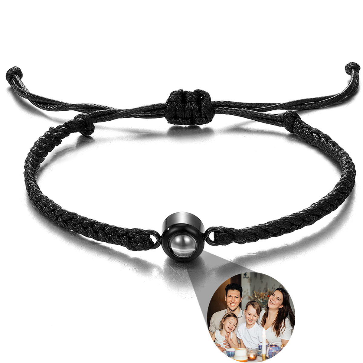 Mens Projection Bracelets, Stainless Steel Custom Projection Bracelets, Woven Photo Bracelets, Commemorative Gifts
