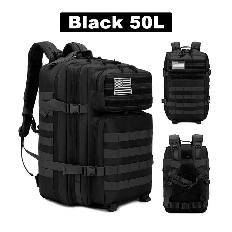 Tactical Backpack Mens Travel, Large Capacity Rucksacks, Waterproof Outdoor Sports Multi-functional Bags