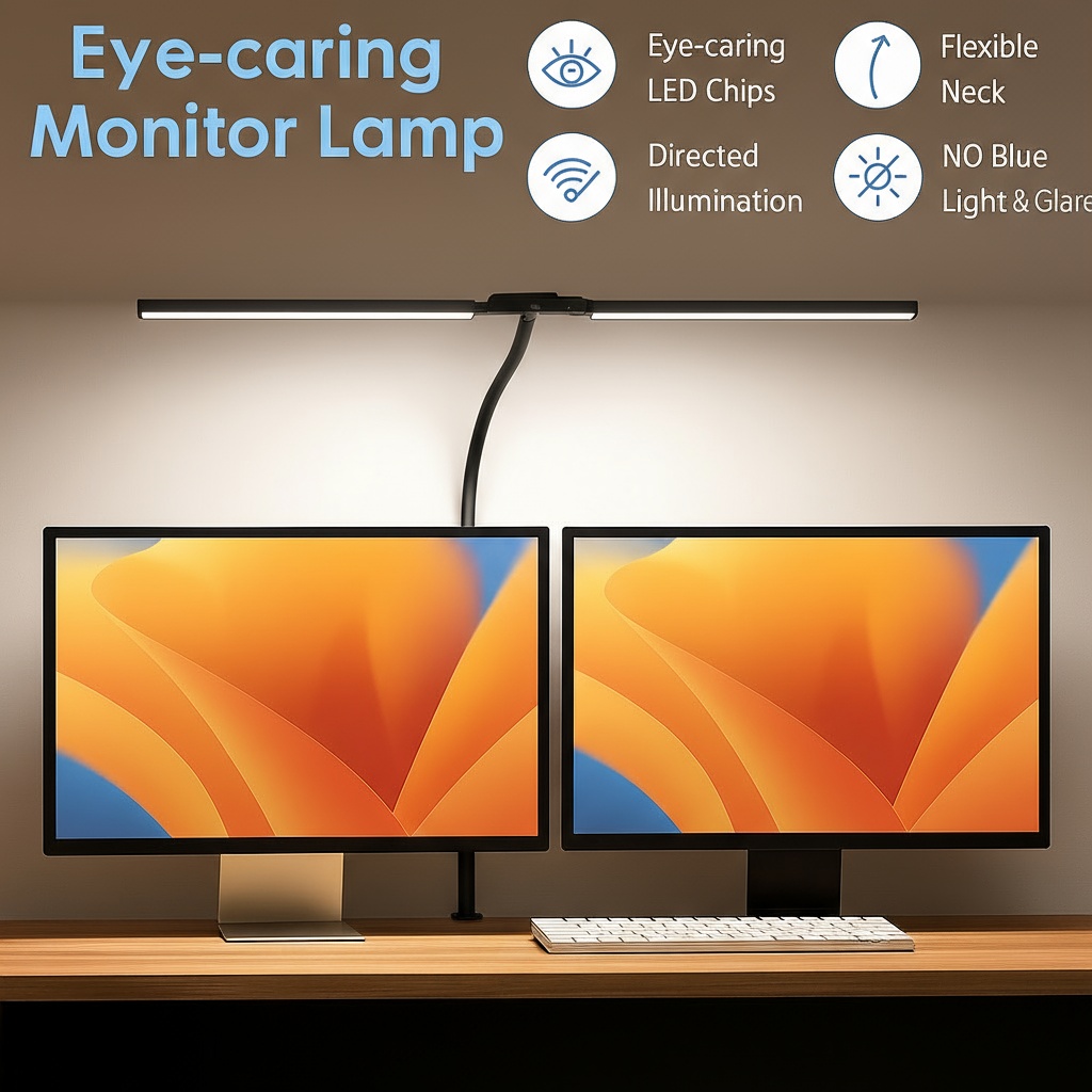 Double Head LED Desk Lamp, Dimmable, USB Light for Office | Inspire Uplift