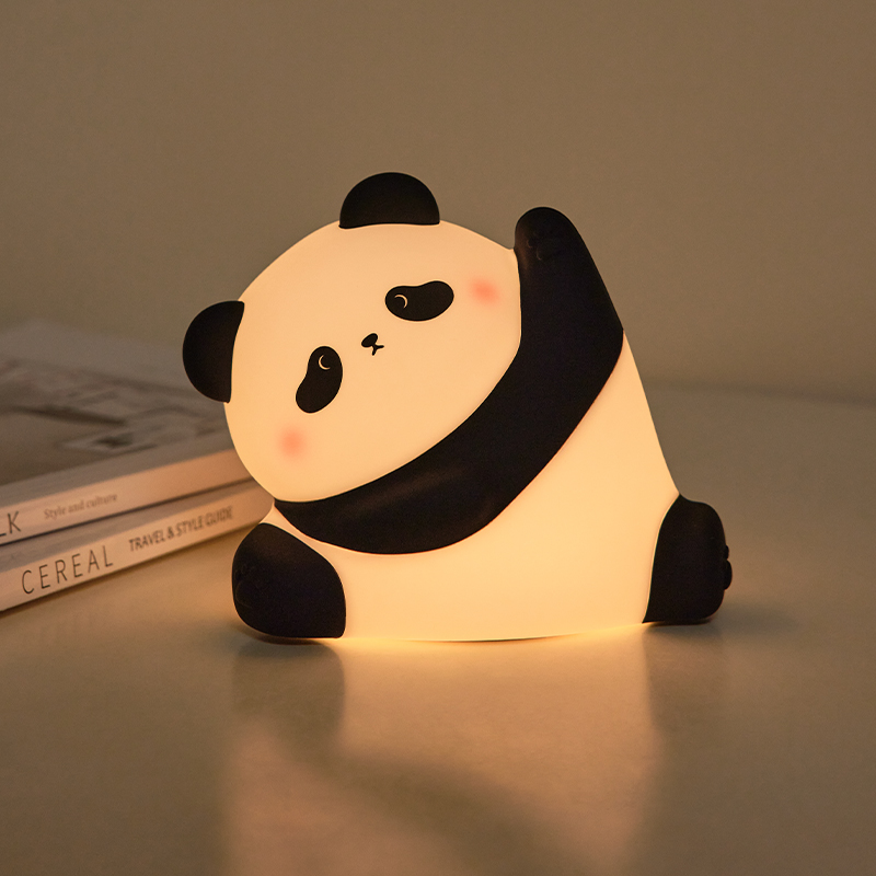 Panda LED Night Light, Touch Sensor Cartoon Kid's Nightlights, Silicone Child Bedside Lamp, Holiday Christmas Gift