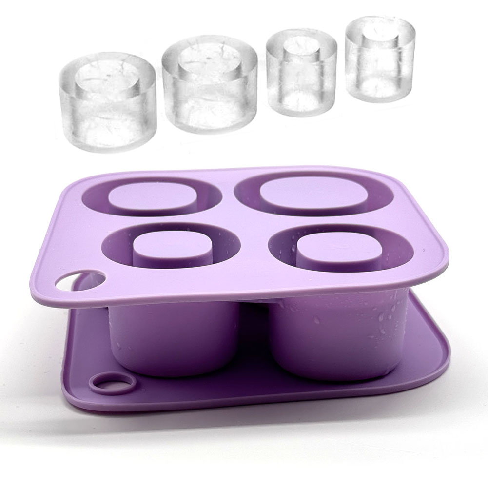 Ice Cube Tray Mold for Tumbler Stanley Cup, Silicone Cylinder Ice Cube Maker Mold with Lid, Perfect for Smooth Drinks