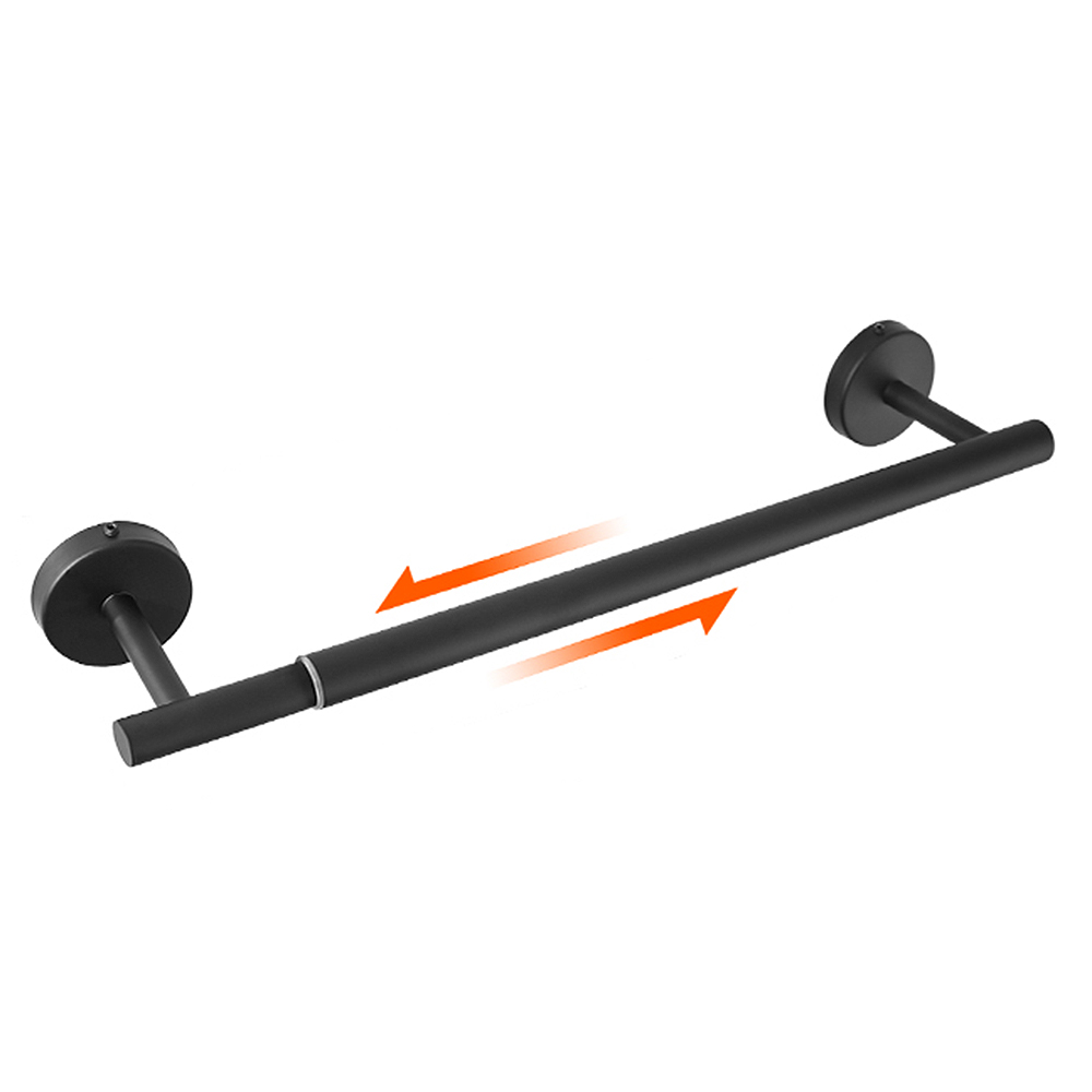 Bathroom Retractable Towel Bar, Matte Black Stainless Steel Towel Rack, Extended Drying Towel Hanging Bar
