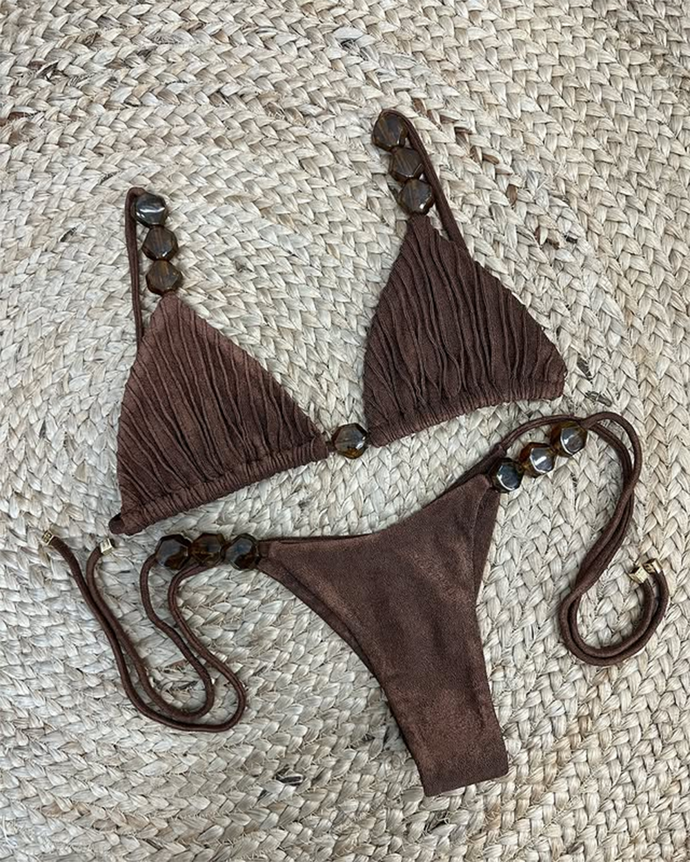 High Waist Golden Printed Bikini Set, Women Push Up Bikinis Swimsuit, Female Bathing Suit