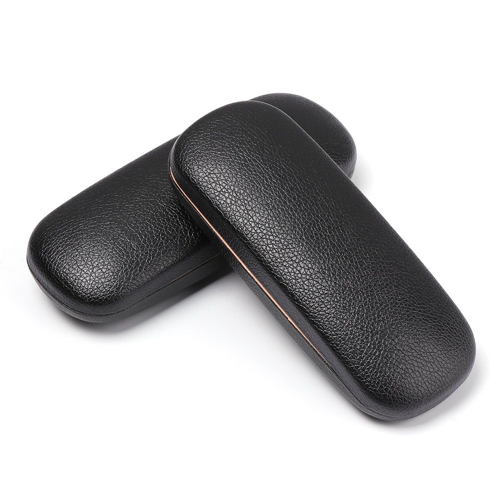 Classic Leather Litchi Grain Glasses Case, Waterproof Hard Frame Eyeglass Protector for Reading Glas