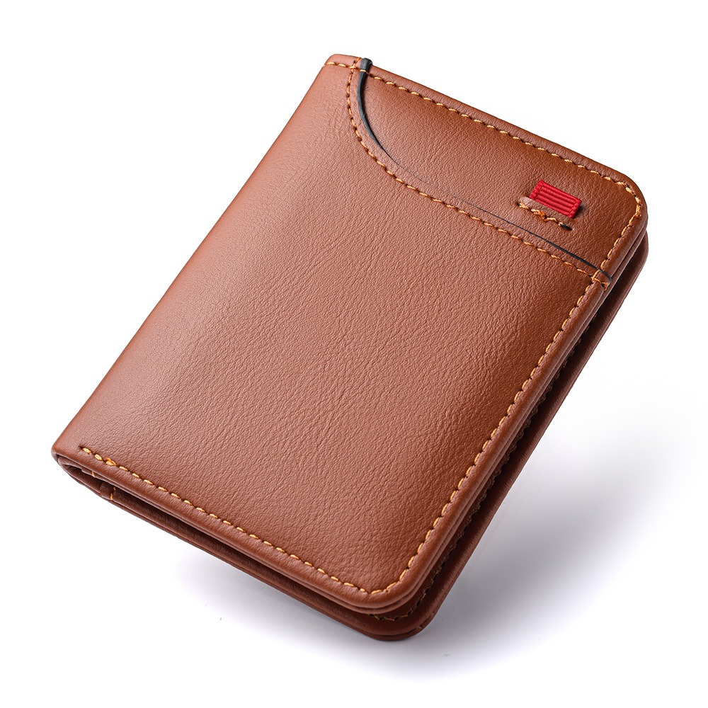 Multiple Pockets Men's Soft PU Leather Wallet, Vintage Thin Card Holder