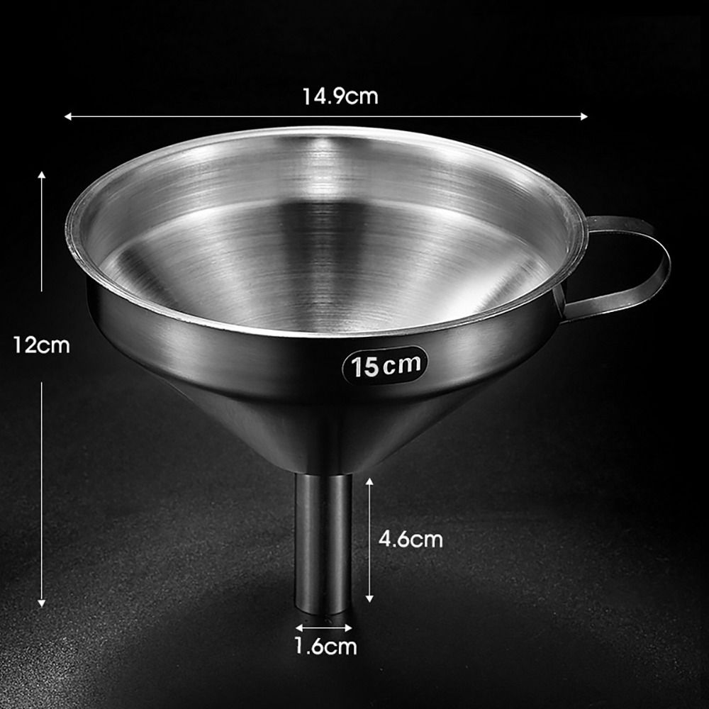 Wide Mouth Stainless Steel Funnel with Detachable Filter, Spice Cooking Oil Filter Strainer, Oil Spill Kitchen Tool