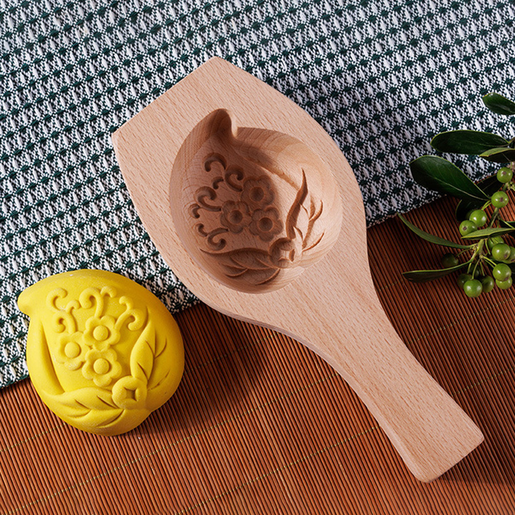 Wooden Traditional Moon Cake Mould, DIY Steamed Bun Mold, Multipurpose Baking Tool for Pancakes Pie