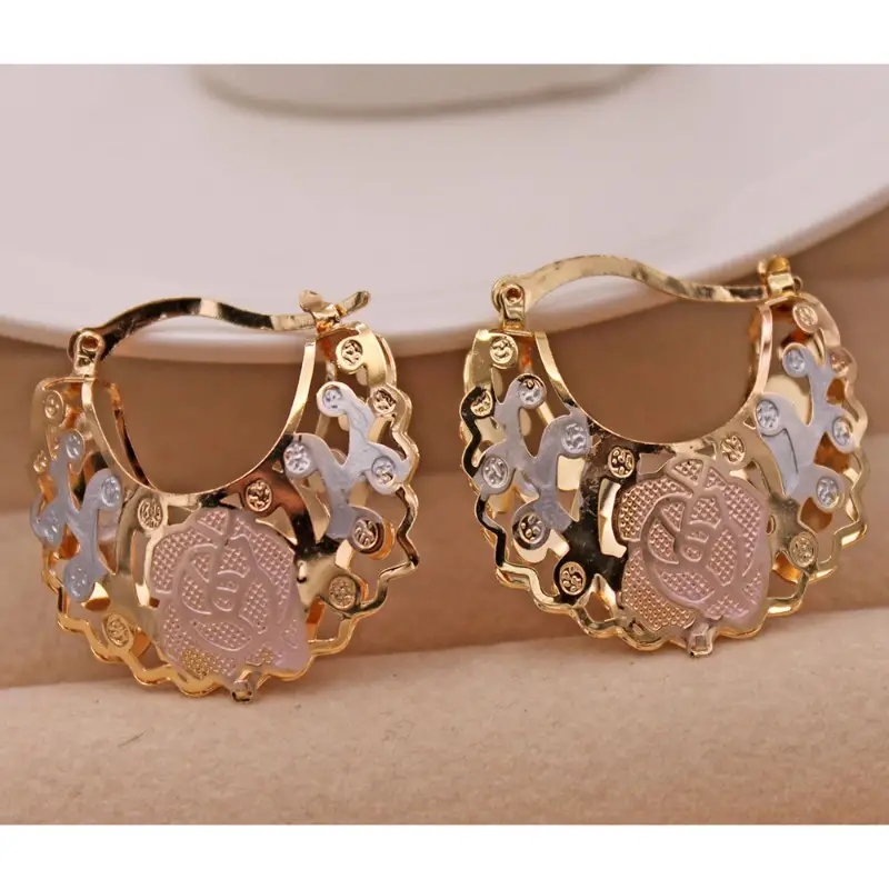 Stylish Gold Plated Hoop Earrings for Women, Perfect for Weddings, Parties, Birthdays