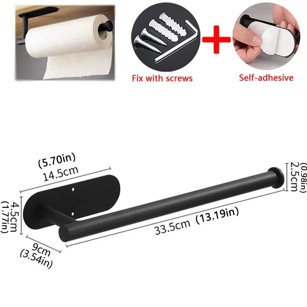 Adhesive Tissue Hanger, Kitchen Paper Towel Holder, Toilet Roll Paper Dispenser