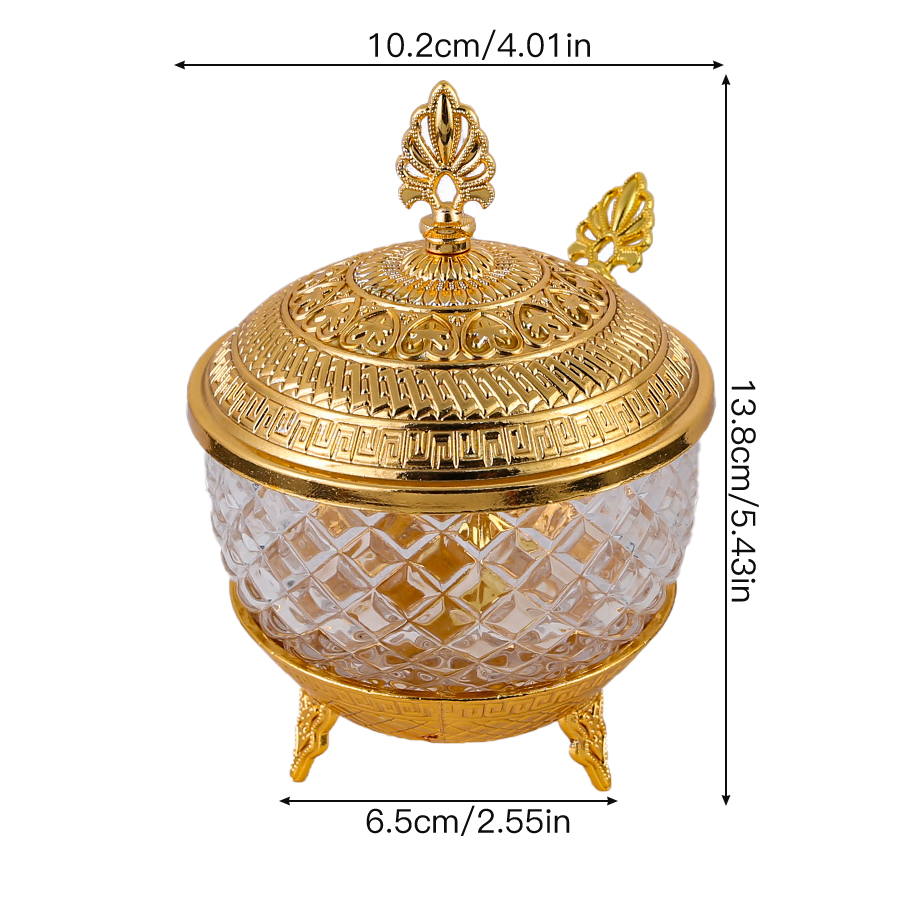 Stylish Metal and Glass Condiment Jar, Perfect for Spices, Salt, Sugar, and Kitchen Storage