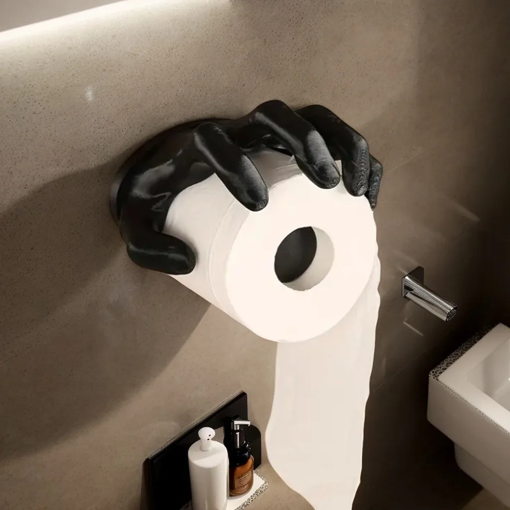 Creative Halloween Home Decoration, Gothic Style Black Witch Hand Toilet Paper Box