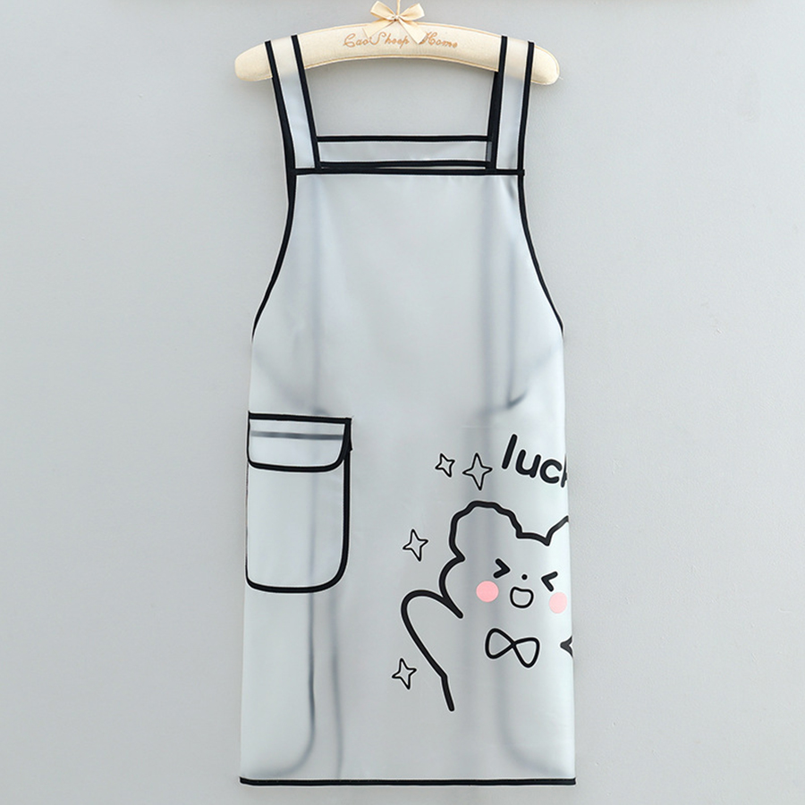 Waterproof TPU Kitchen Apron Sleeveless, Oil Resistant for Cooking Cleaning