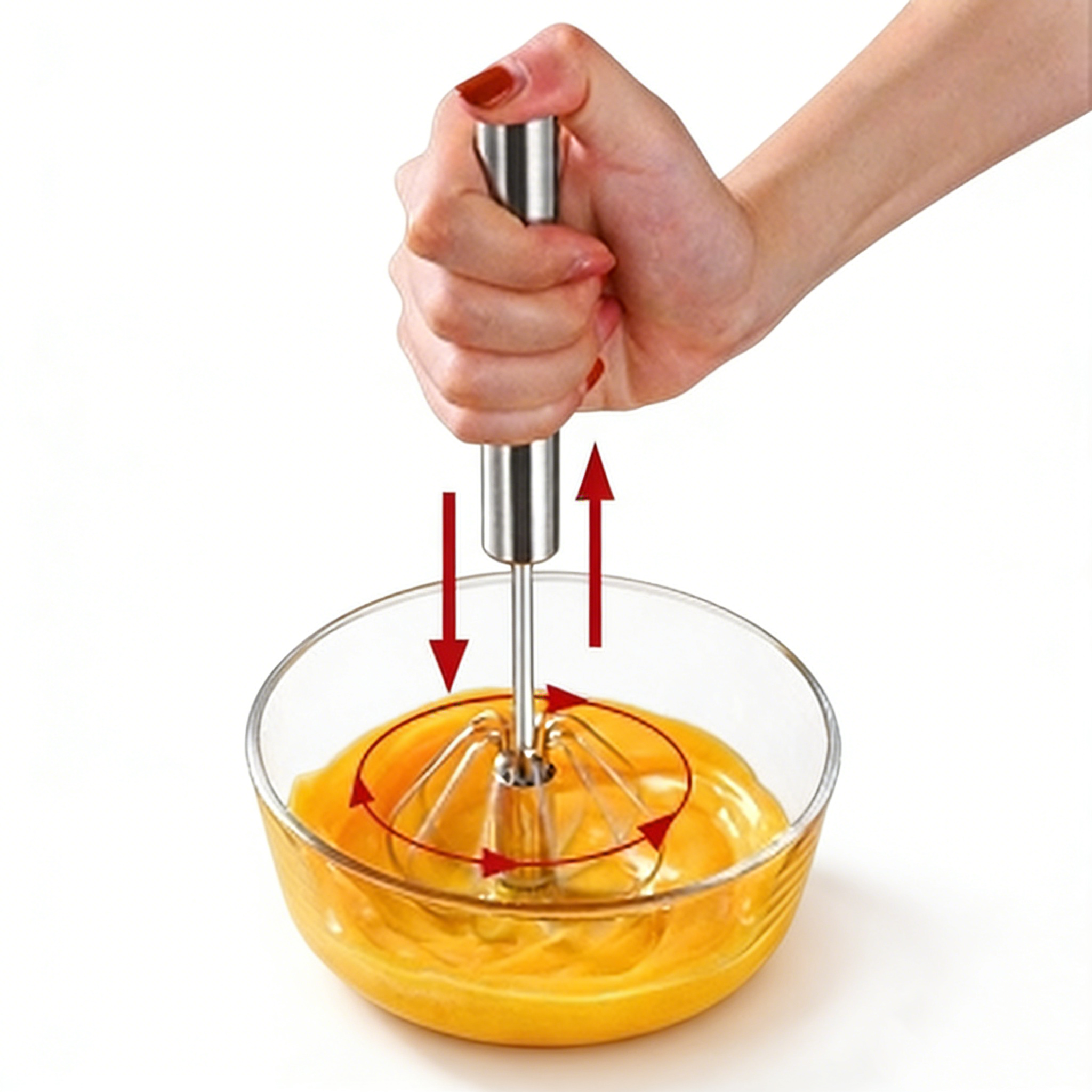 Manual Handheld Blender for Batter, Sauce, Eggs, Baby Food, and Baking Battery-Free, Easy Mixing Tool