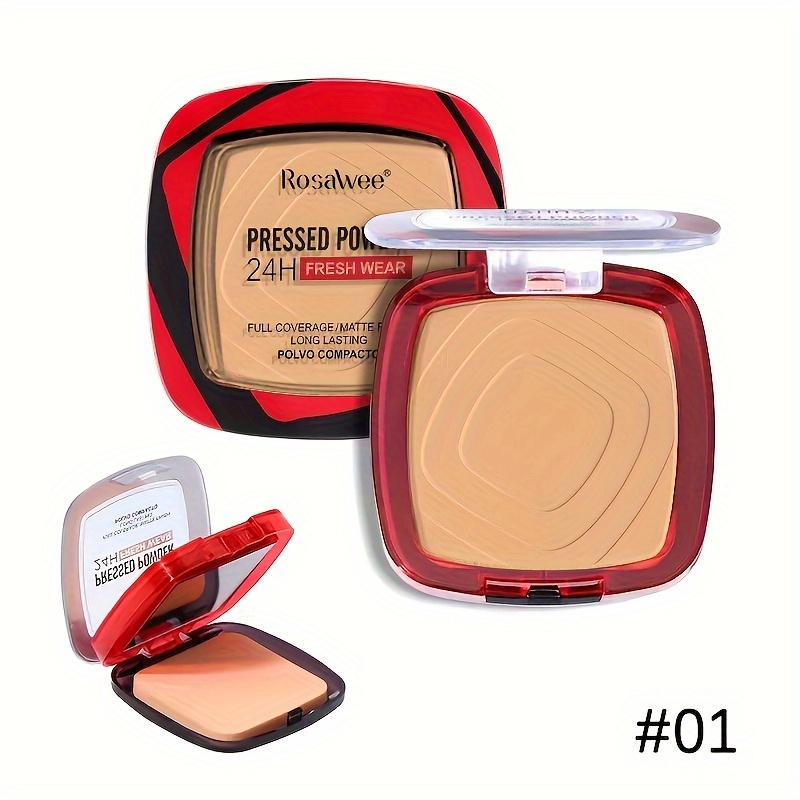 Matte Full Coverage Pressed Powder Foundation with Puff Applicator Fresh Wear Matte Makeup