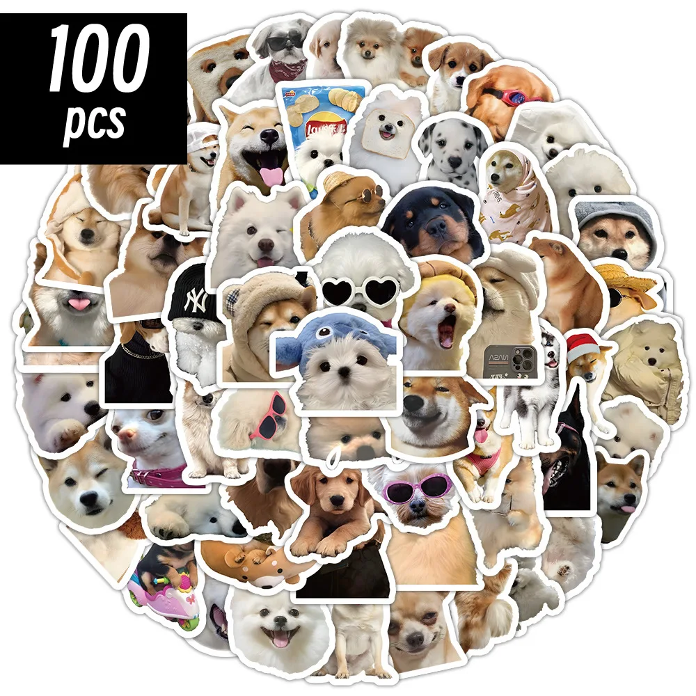 Funny Dog Stickers Cartoon Cute Decals for Laptop, Phone, Guitar, Luggage, and More Fun Graffiti for Kids